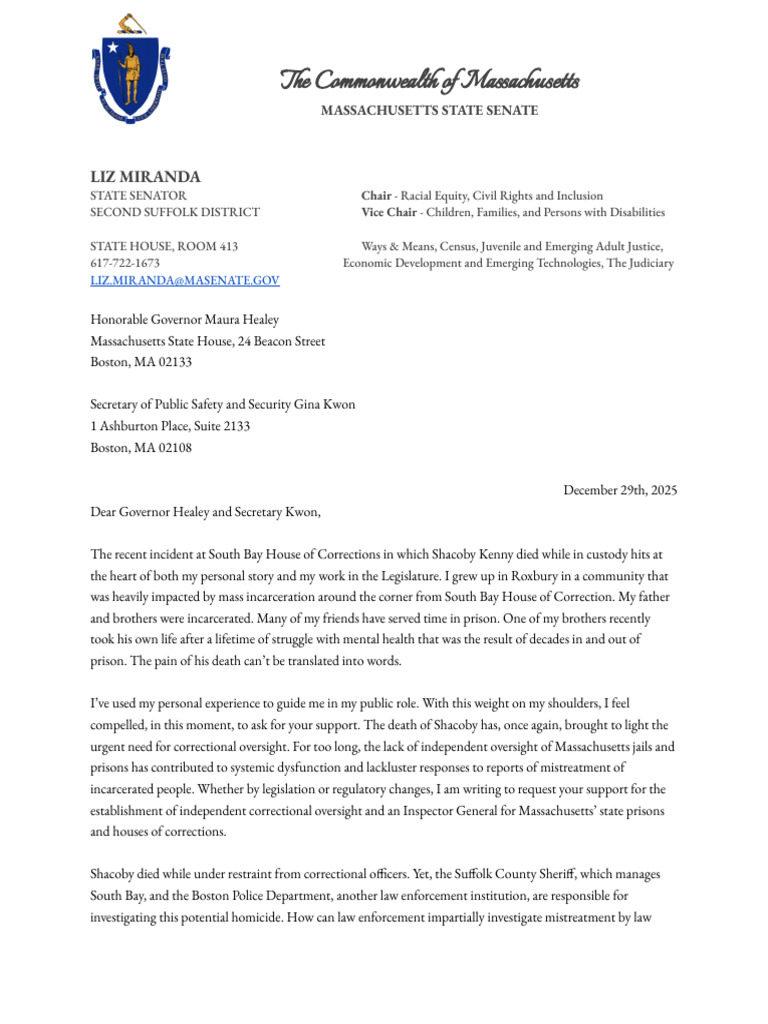 Massachusetts Correctional Oversight Proposal | PDF | Prison | Solitary ...