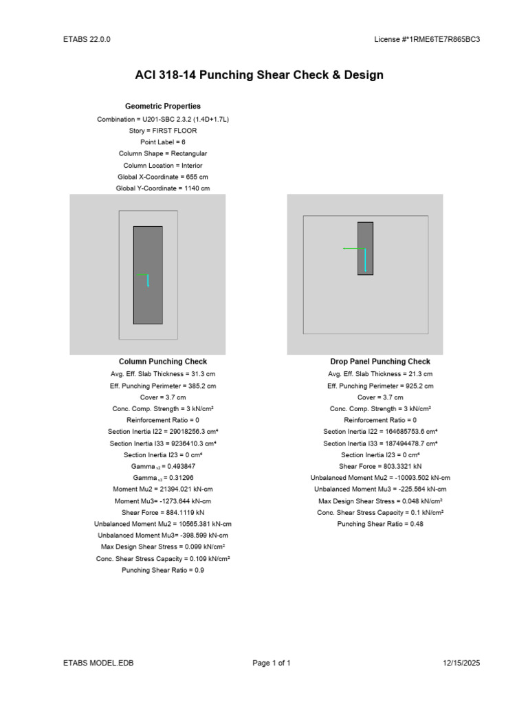 ETABS 22 Punching Shear Design Analysis | PDF