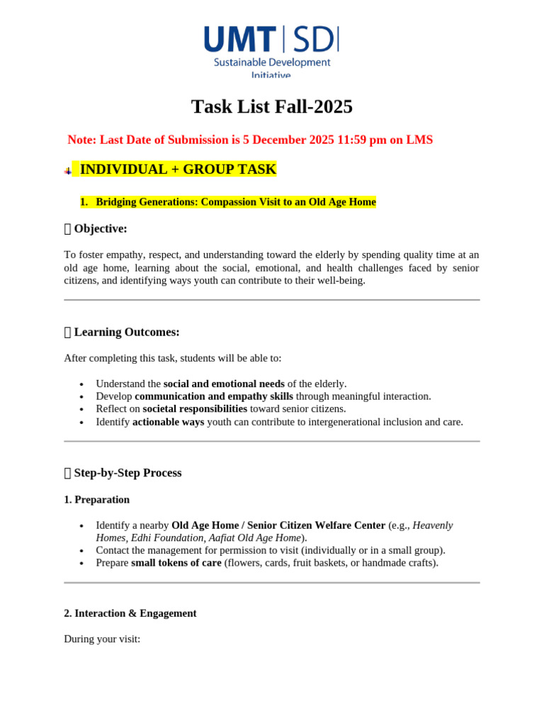 Fall 2025 Civic Engagement Task List | PDF | Non Governmental ...