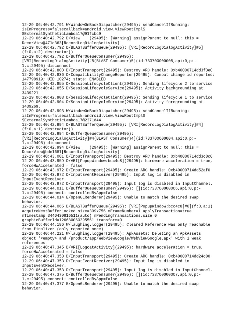 Android Logcat Crash Report Analysis | PDF | System Software ...