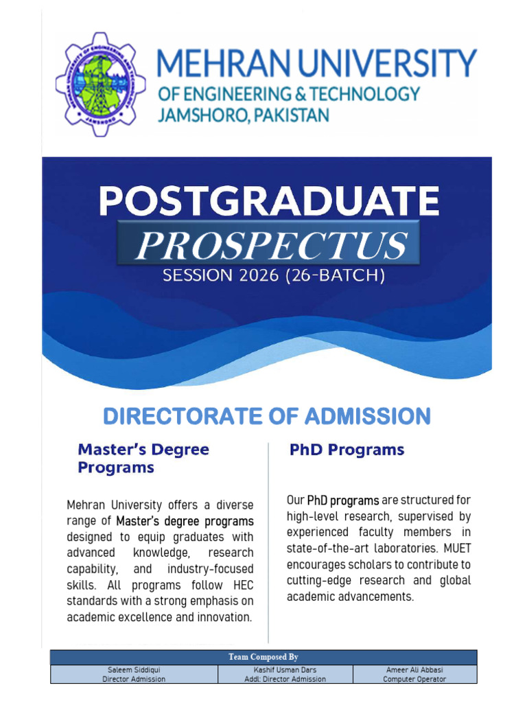 Mehran University Master's & PhD Programs | PDF | Thesis | Course Credit