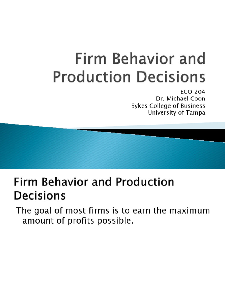 Profit Maximization in Economics | PDF | Marginal Cost | Production ...