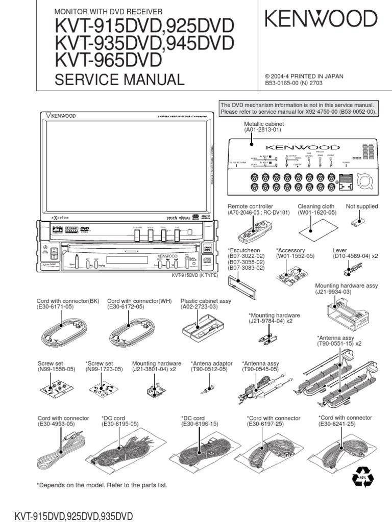 Kenwood KVT 915 | PDF | Amplifier | Operational Amplifier