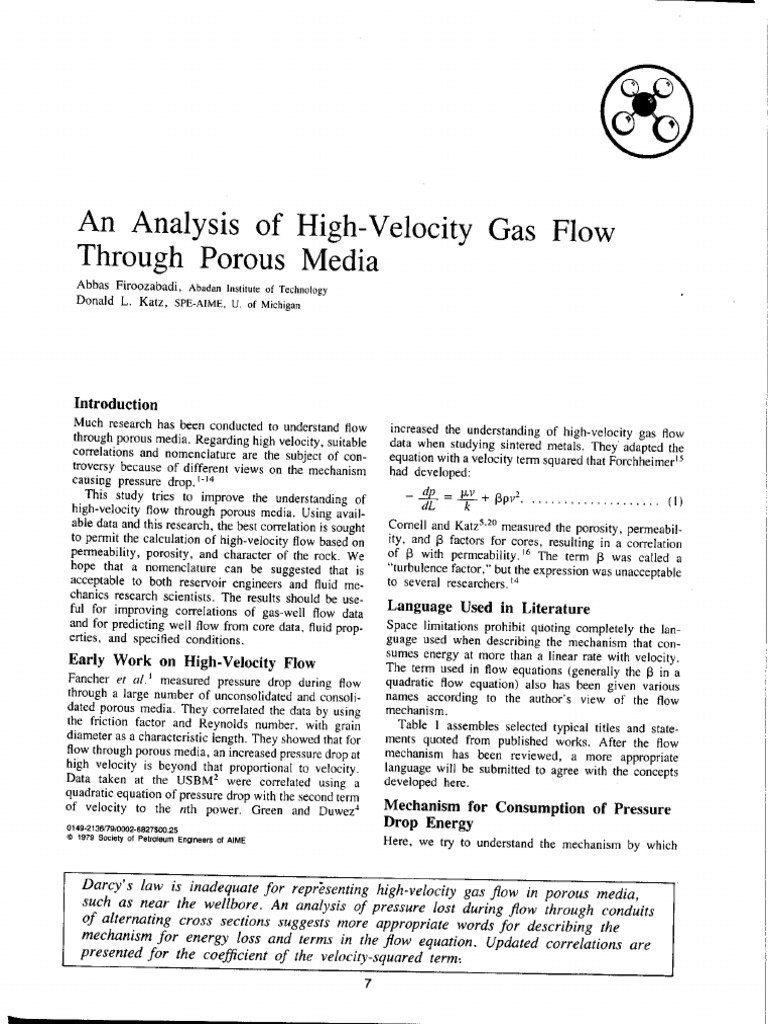 An Analysis of High Velocity Gas Flow | PDF