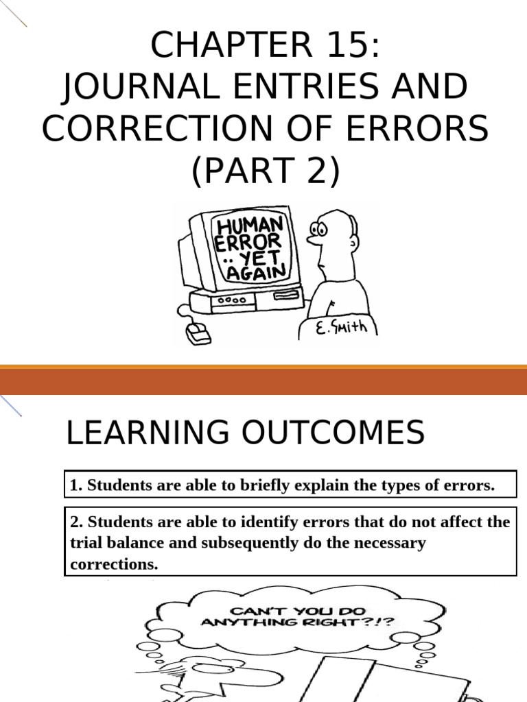 Correcting Journal Entry Errors | PDF | Debits And Credits | Money