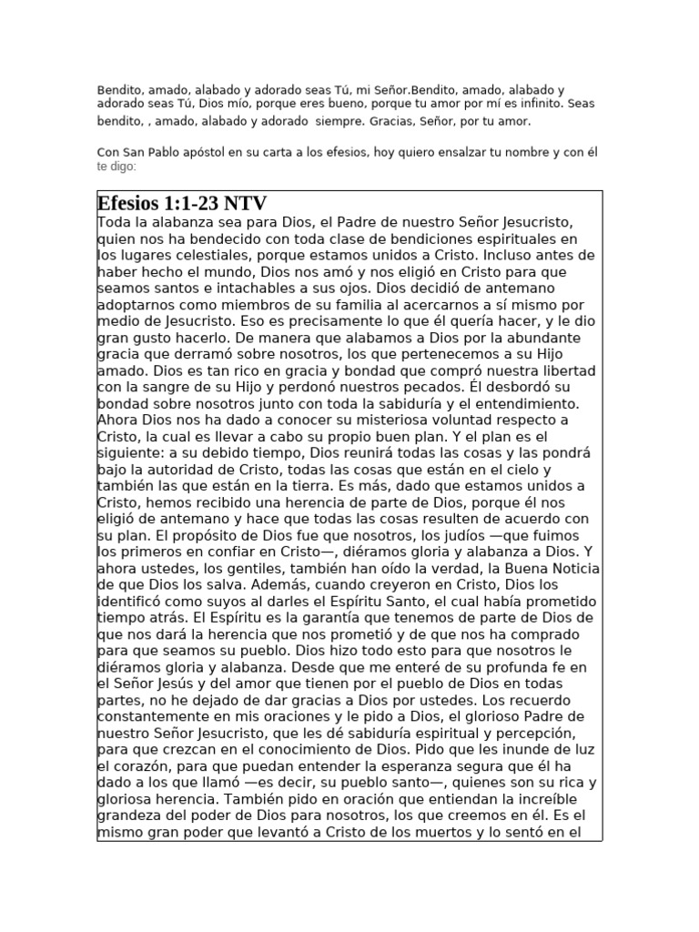 Alabanza y Gratitud a Dios en Efesios | PDF | Cristo (título) | Dios