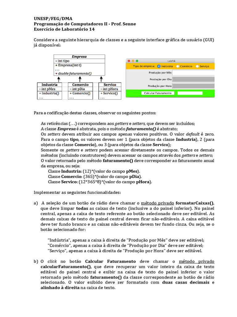 Exercício de Programação: Faturamento em Java | PDF