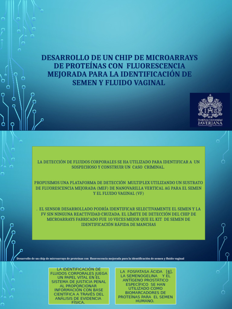 Chip de microarrays para detección de fluidos | PDF | Proteínas | Biología