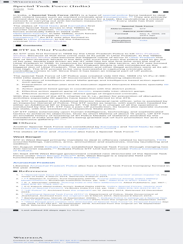 Special Task Force (India) - Wikipedia | PDF | Law Enforcement | Crime ...