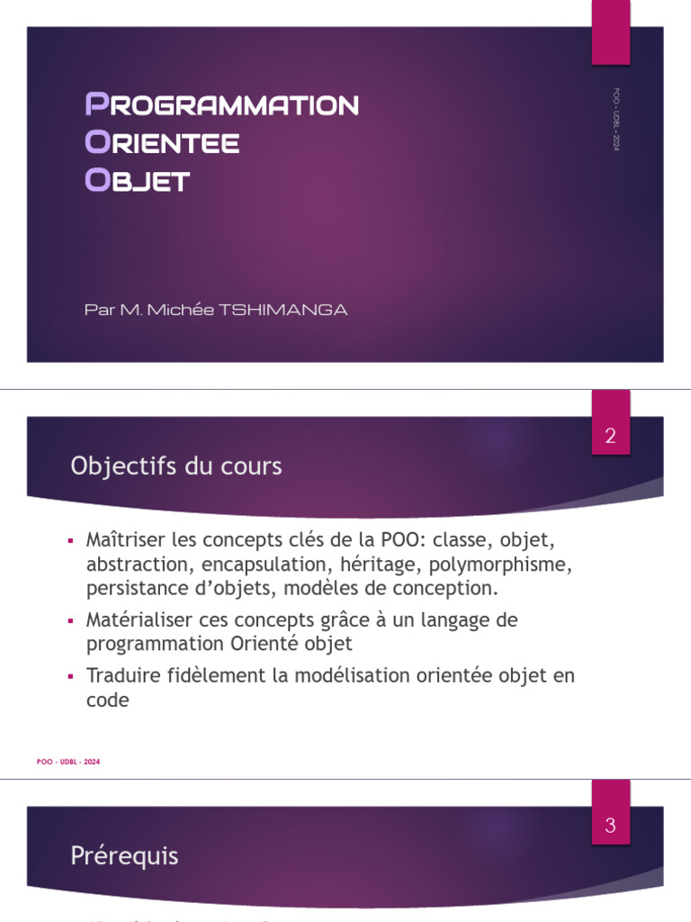 Introduction à la Programmation Orientée Objet | PDF