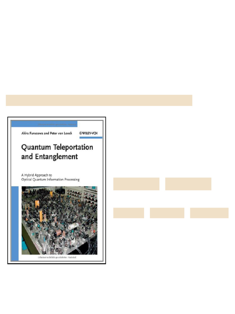 Quantum Teleportation and Entanglement A Hybrid Approach to Optical ...