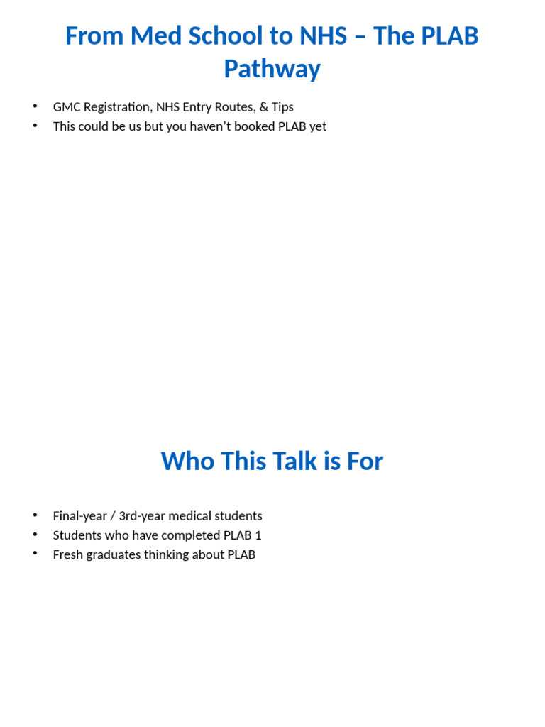 PLAB Pathway Guide for Medical Graduates | PDF