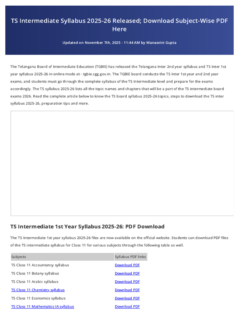 TS Intermediate Syllabus 2025-26 PDF Download | PDF | Magnetic Field ...
