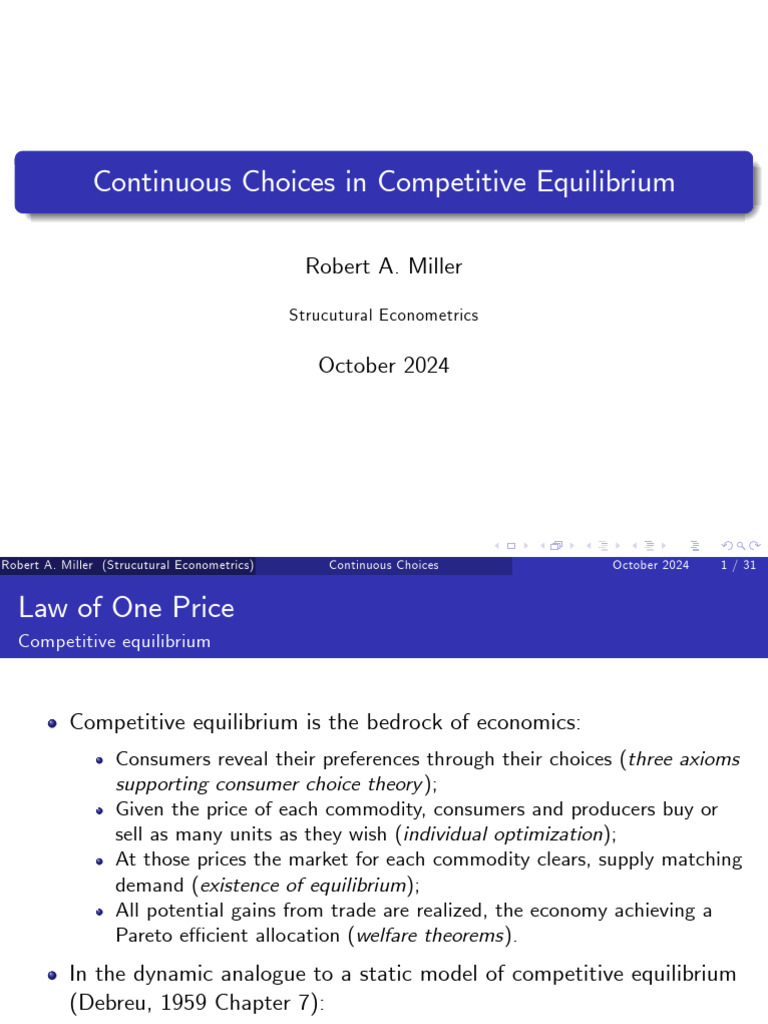 Competitive Equilibrium and Consumer Choices | PDF | Economic ...