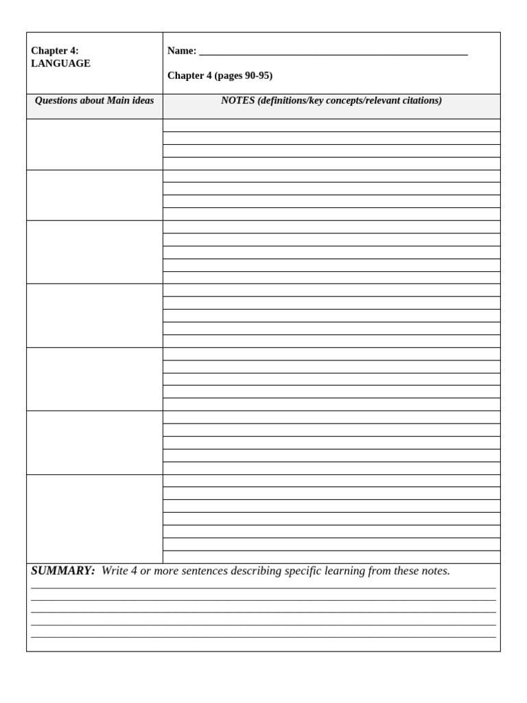 Cornell+Notes+Template+%28Word%29 | PDF