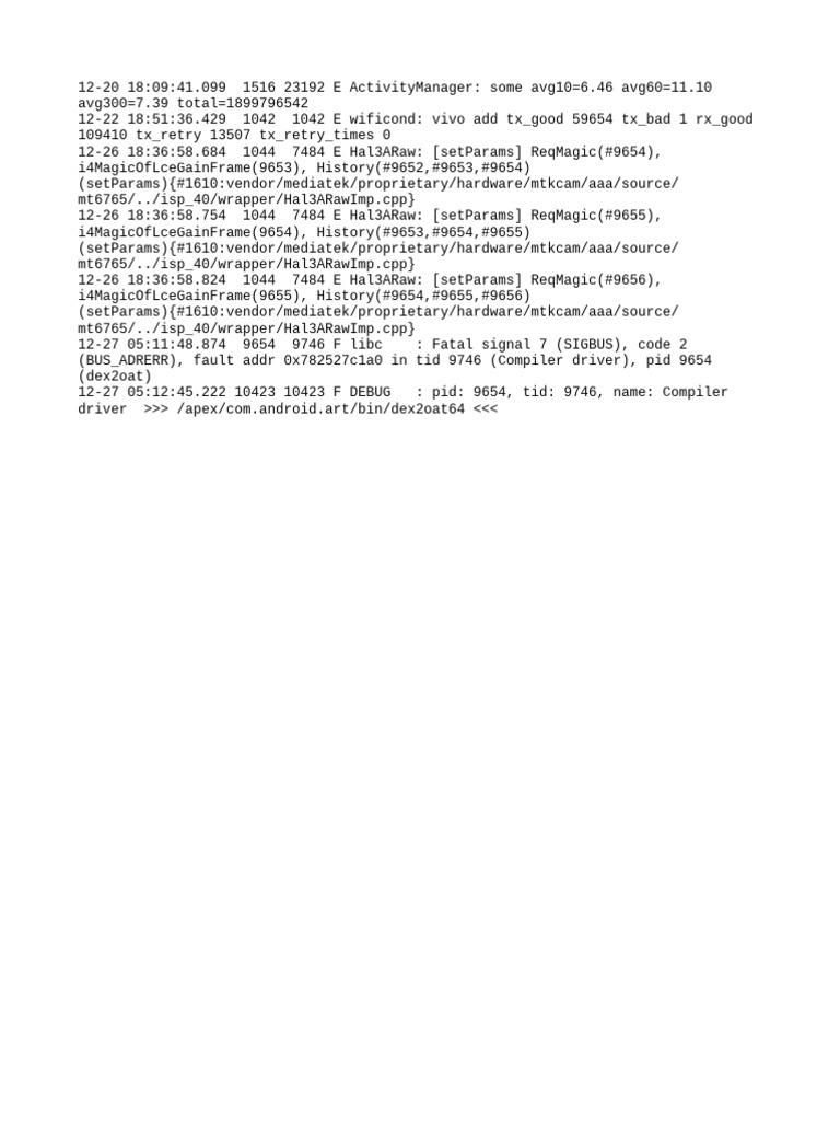 Android Log Error Analysis | PDF