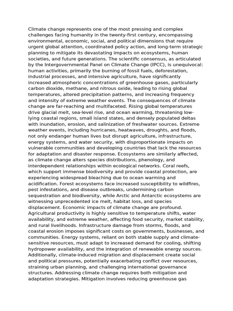 Urgent Climate Change Challenges and Solutions | PDF | Climate Change ...