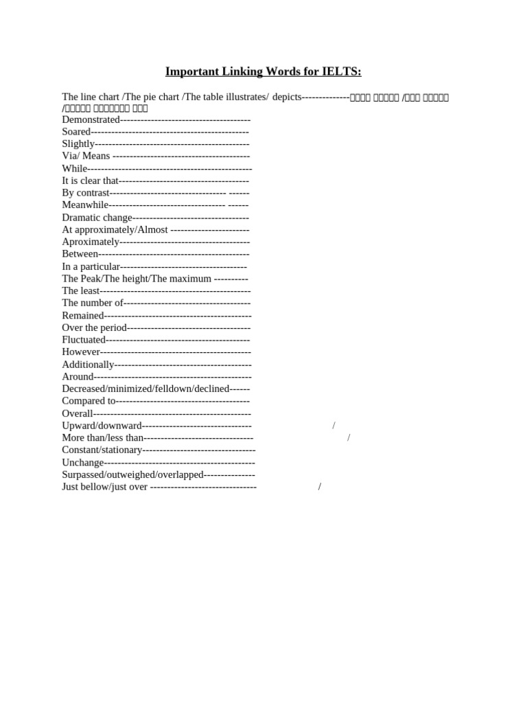 IELTS Writing Task 1 Common Word | PDF