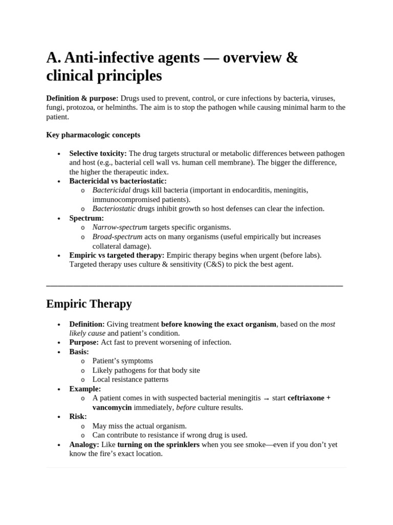Anti-Infective Agents: Overview & Principles | PDF | Penicillin | Beta ...
