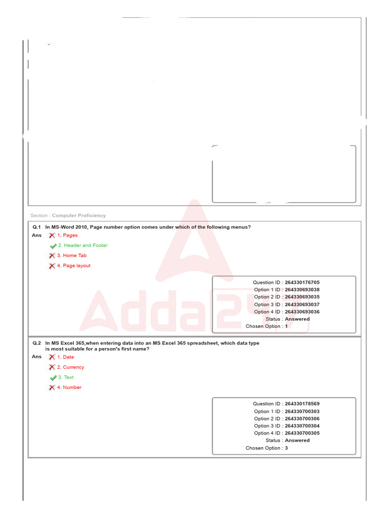Computer Proficiency Quiz Questions | PDF | World Wide Web | Internet & Web