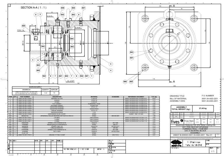 DIA.75 Bearing Block Assembly BOM | PDF | Washer (Hardware ...