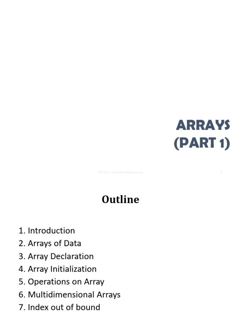 Understanding Arrays in C Programming | PDF | Integer (Computer Science ...