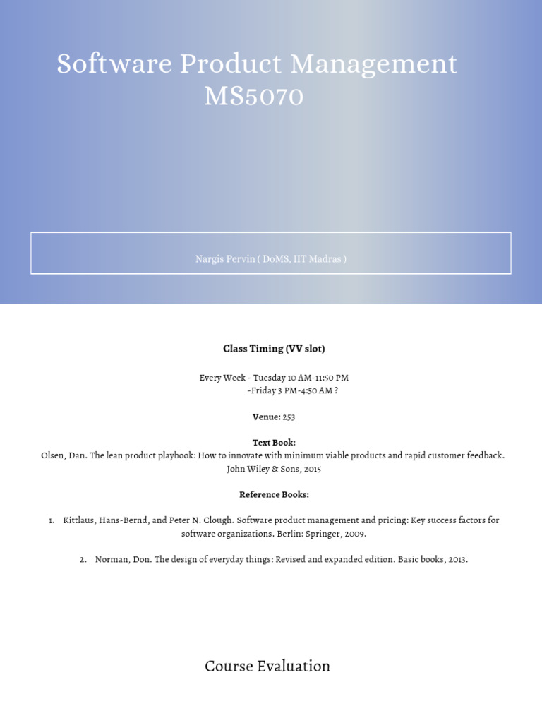 Software Product Management Course Overview | PDF | User Interface ...