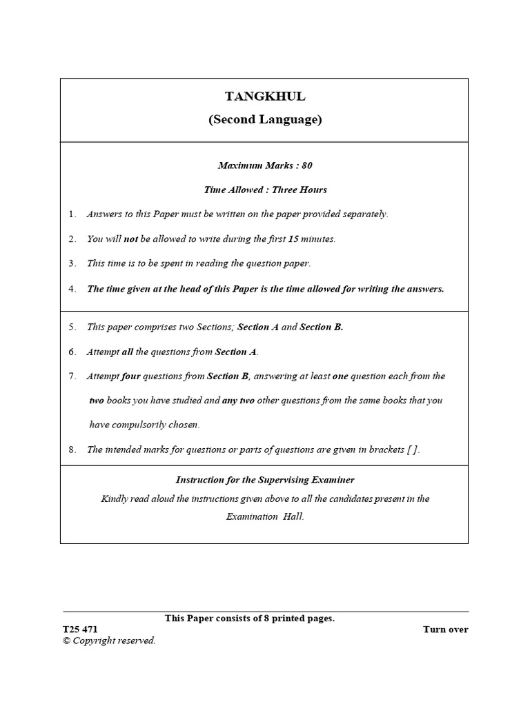 Tangkhul Language Examination Paper | PDF | Grammatical Gender ...