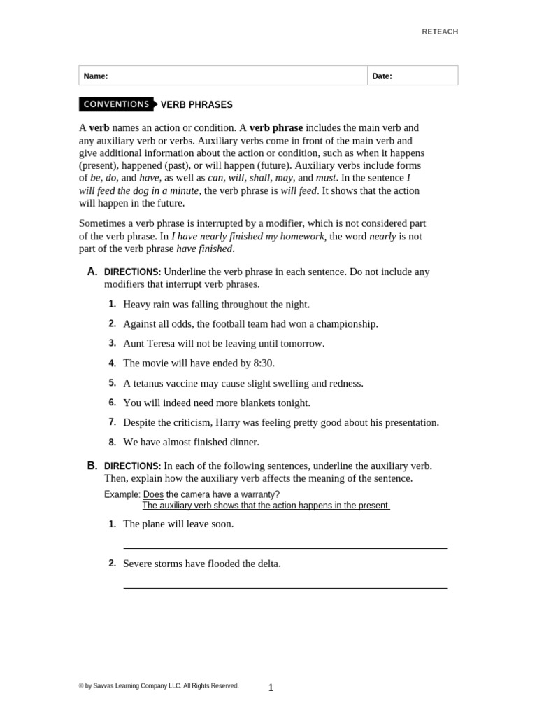 Understanding Verb Phrases and Auxiliaries | PDF | Verb | Phrase