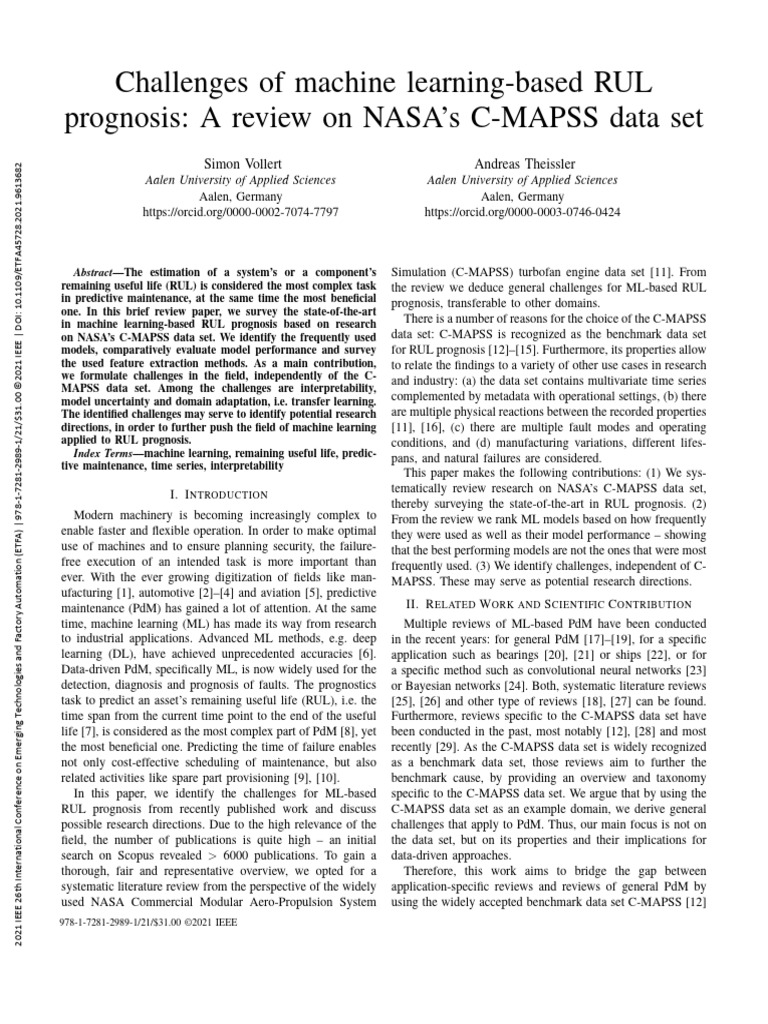 Machine Learning Challenges in RUL Prognosis | PDF | Prediction ...