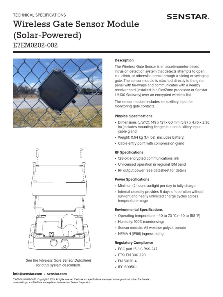 Solar-Powered Wireless Gate Sensor | PDF | Sensor | Information And ...