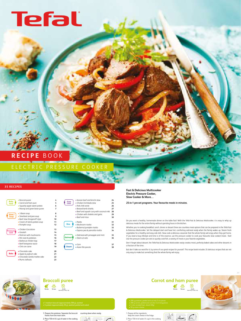 Tefal Multicooker Recipe Book: 35 Meals | PDF | Cooking | Paprika