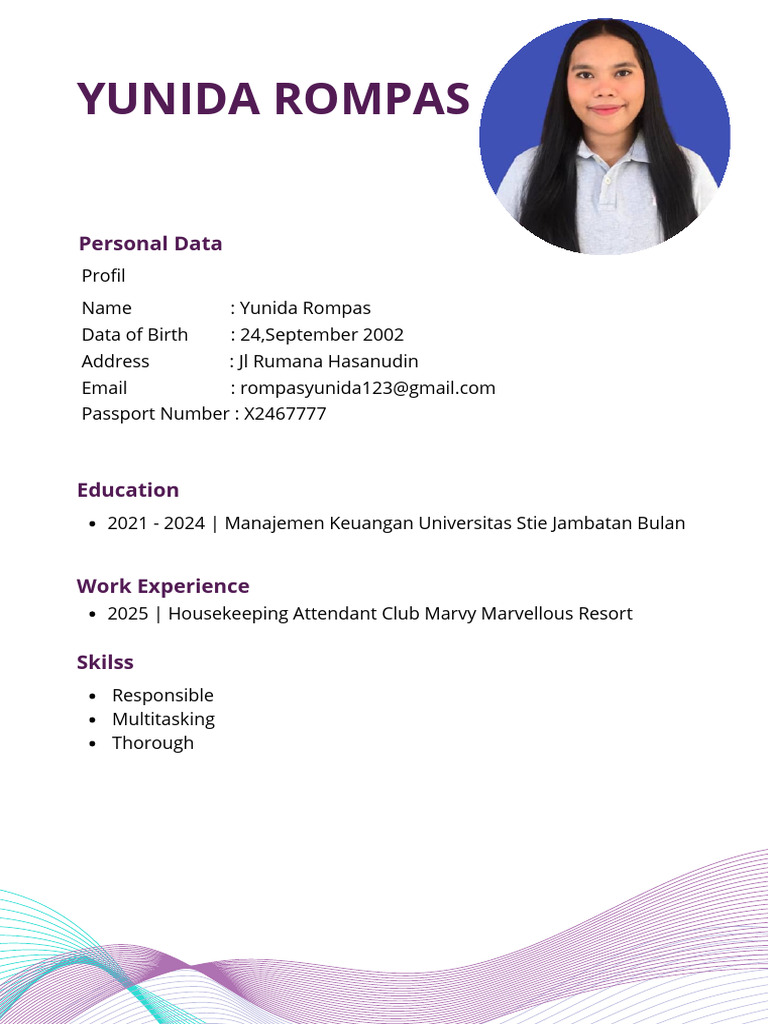 Yunida Rompas: Personal Data | PDF