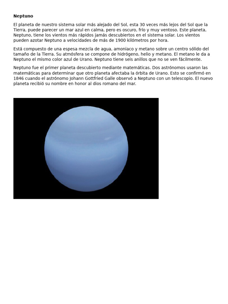 Neptuno: El Planeta Azul y sus Misterios | PDF | Neptuno | Urano