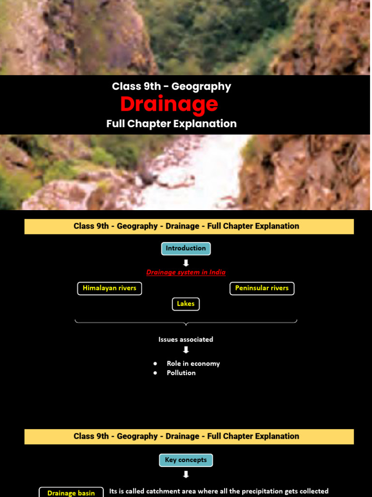 Class 9 Geography: Drainage Explained | PDF | Himalayas | Drainage Basin