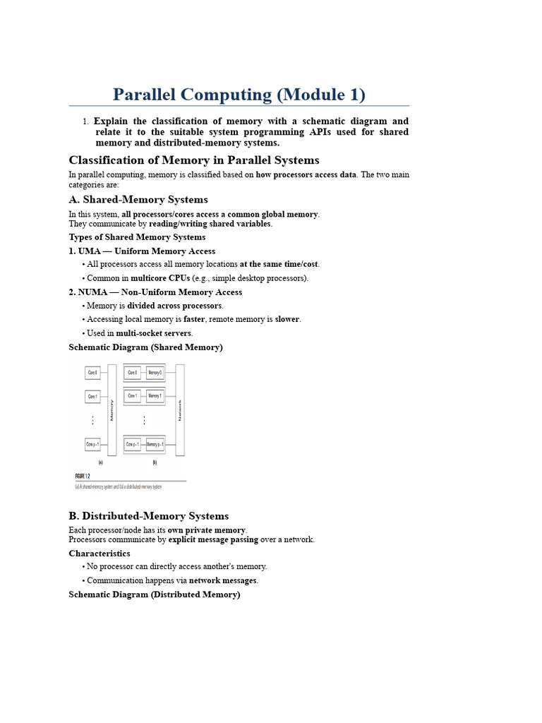 Memory Classification in Parallel Computing | PDF | Cpu Cache ...