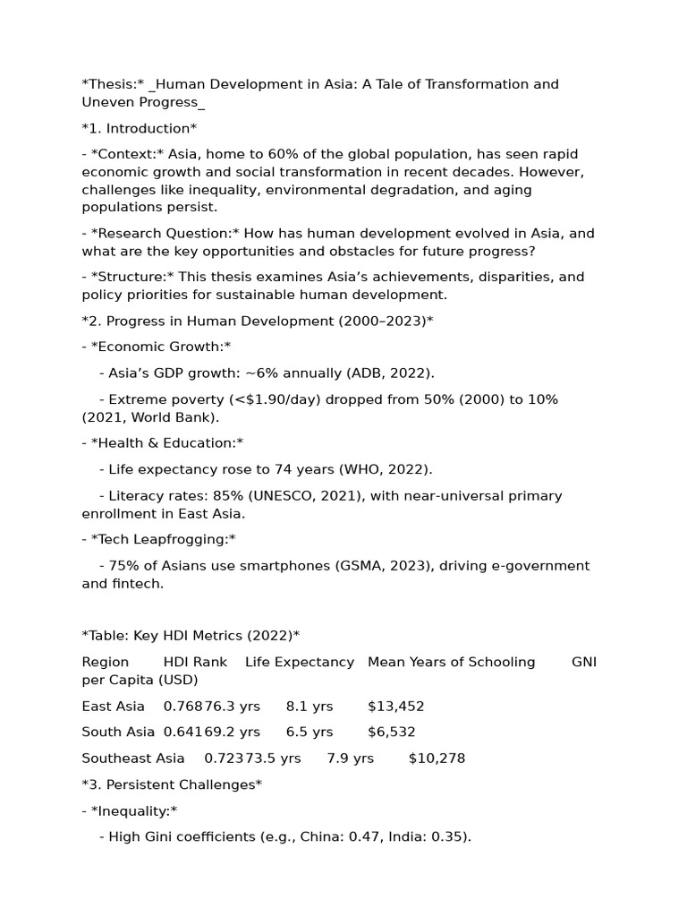 Human Development in South Asia | PDF | Economic Growth | Economies