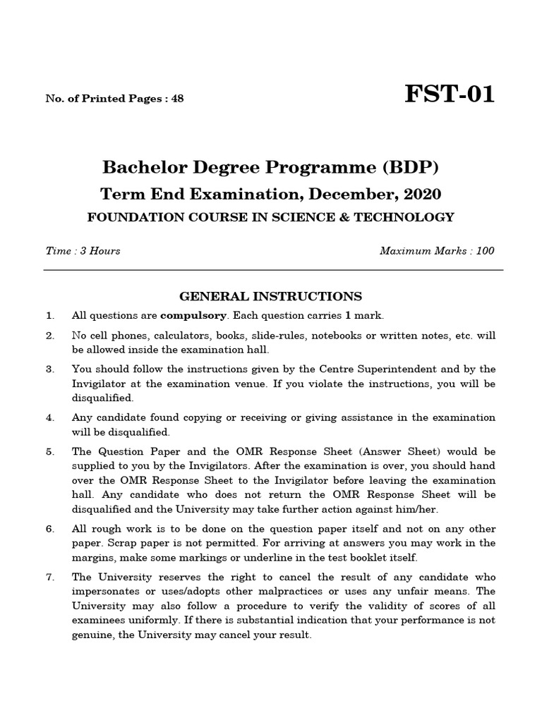 FST-01 With All 100 Answers and Explanations | PDF | Dna | Soil