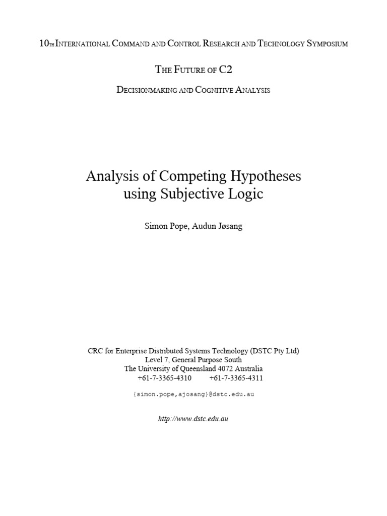Competing Hypotheses in C2 Analysis | PDF | Intelligence Analysis ...