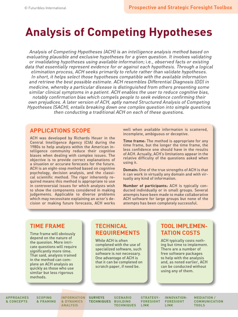 Analyzing Hypotheses for Foresight | PDF | Intelligence Analysis ...