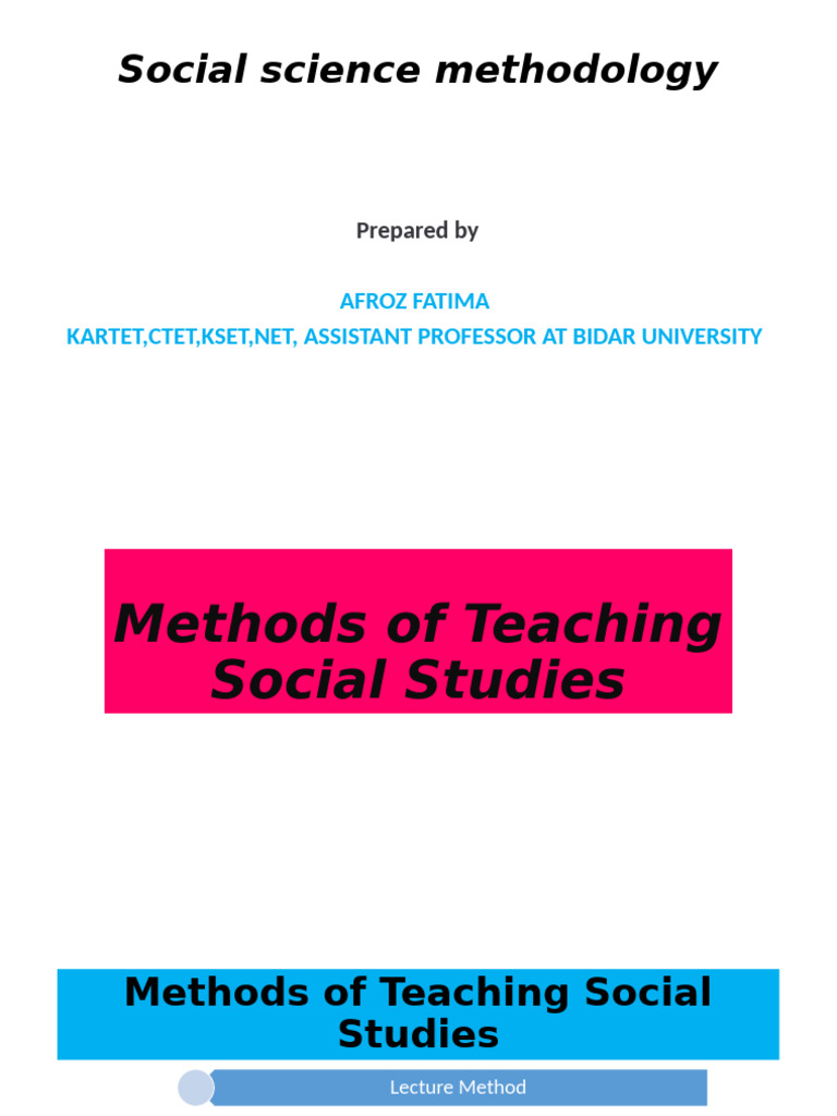 Teaching Methods for Social Studies | PDF | Learning | Critical Thinking