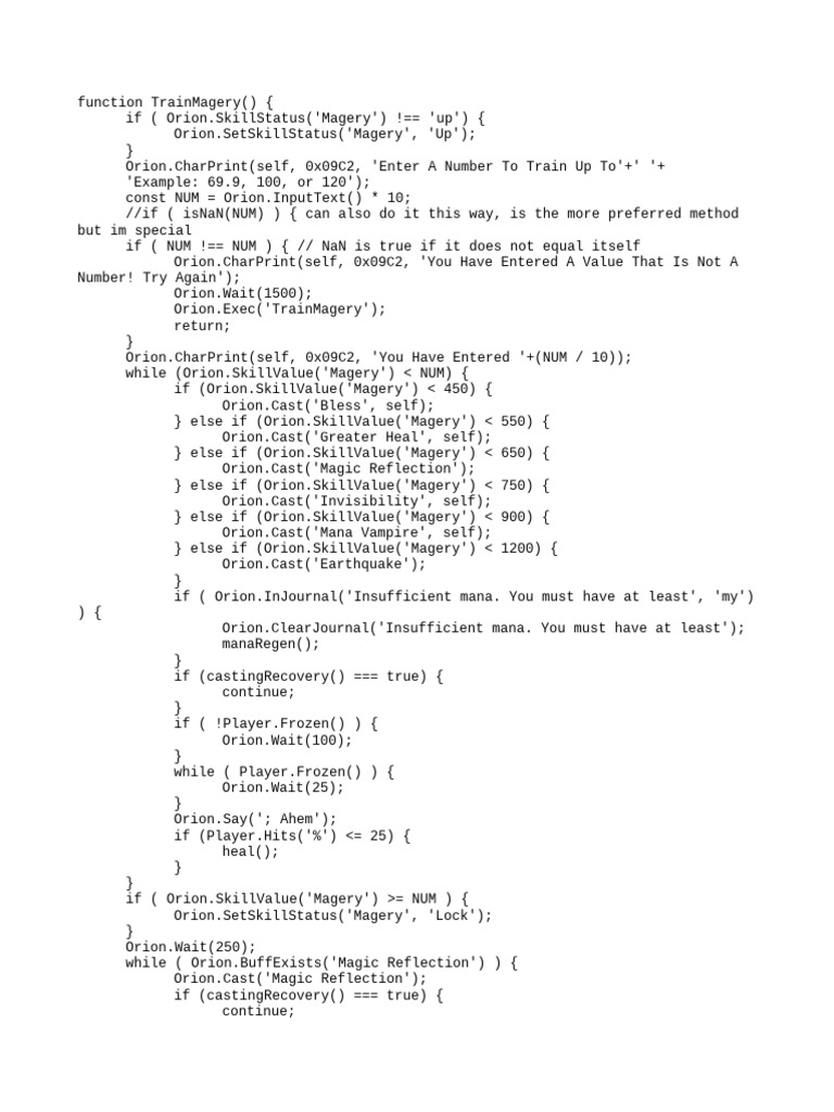 Ultima Online Skill Training Script | PDF