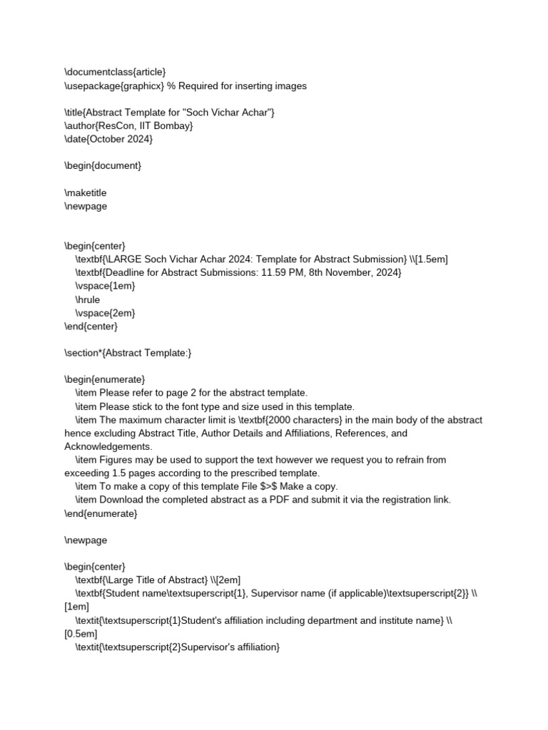 67224f96a33c6 LaTeX Abstract Template Code | PDF | Methodology