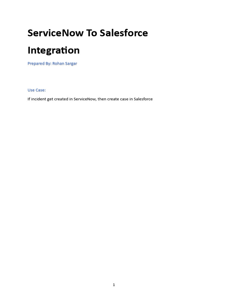 ServiceNow to Salesforce Integration Guide | PDF | Internet Protocols ...