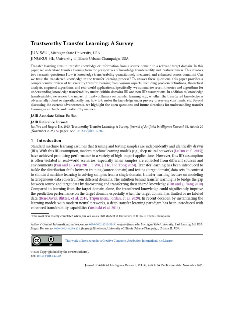 Trustworthy Transfer Learning Survey | PDF | Machine Learning ...