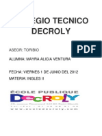 Colegio Tecnico Decroly: Aseor: Toribio