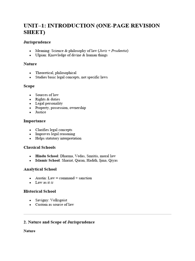 Jurisprudence Short Notes | PDF | Jurisprudence | Justice