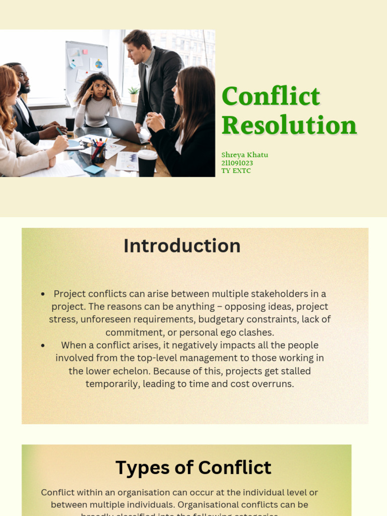 Project Conflict Resolution Strategies | PDF