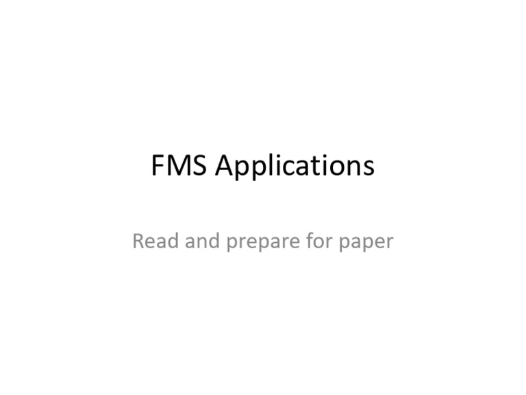 FMS Applications | PDF