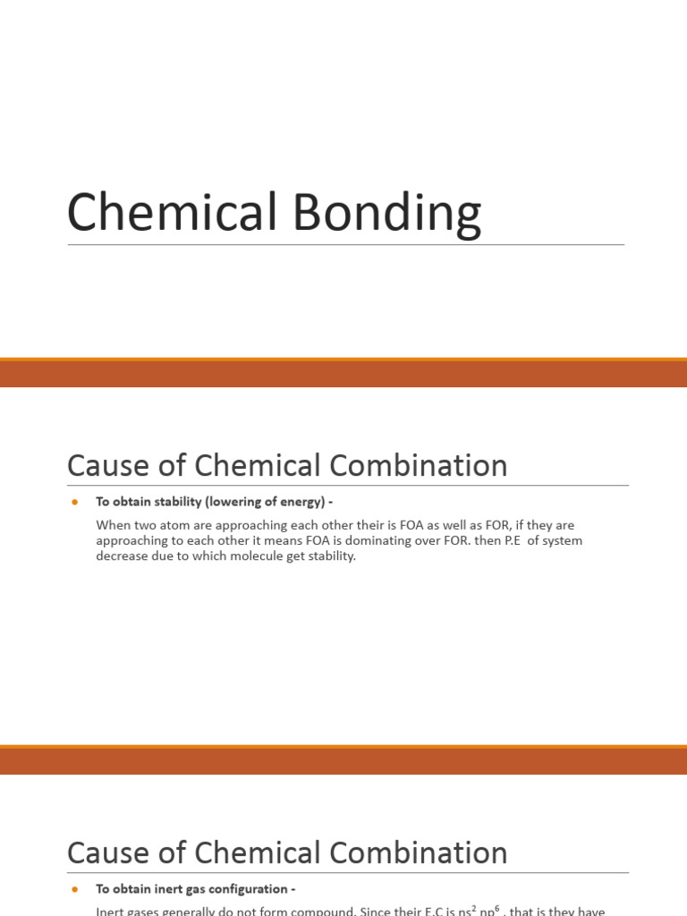 Understanding Chemical Bonding Concepts | PDF | Ionic Bonding ...